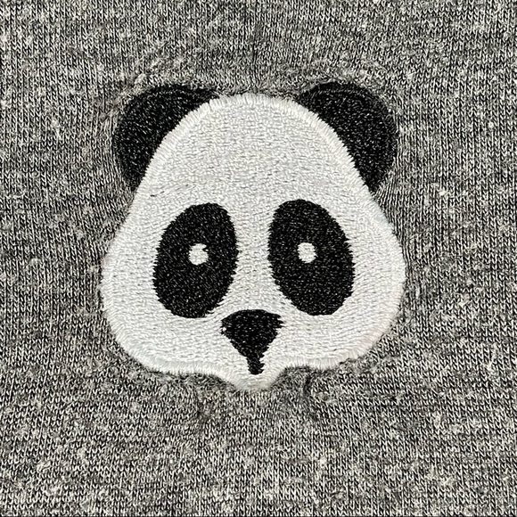 4/$32 French Pastry size Xl panda on front. Black arm cuffs & collar, grey shirt - Picture 3 of 7